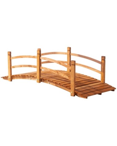 Pont de jardin - pont de bassin avec balustrade - bois sapin pré-huilé