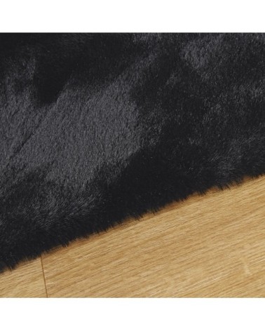 Tapis immitation fourrure noire, 160x230