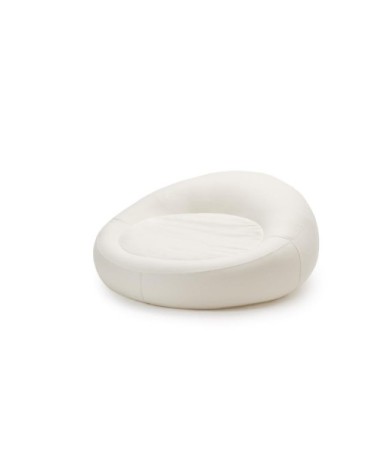 Bain de soleil rond gonflable flottant en tissu imperméable blanc