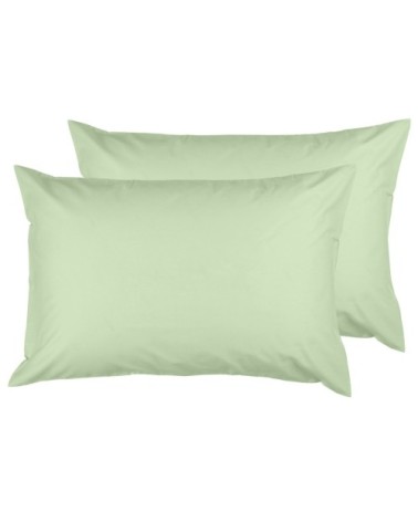 Lot de 2 taies d'oreiller en coton  celadon 50x70 cm