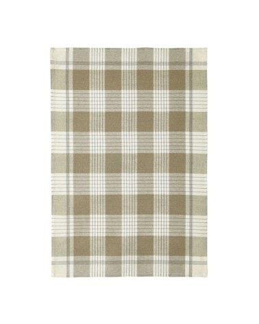 Torchon en lin et coton gris 50x75