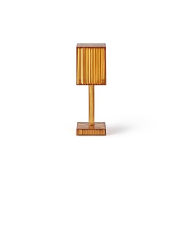 Lampe de table ambre LED blanc H24cm