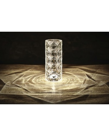 Lampe de table gris fumé LED blanc H22cm