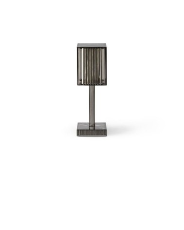 Lampe de table gris fumé LED blanc H24cm