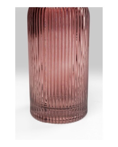 Vase en verre jaune et rose h31