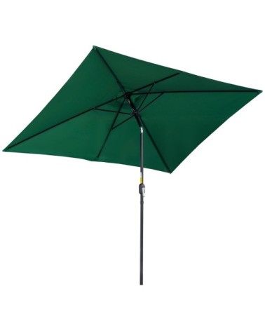 Parasol inclinable rectangulaire dim. 2,94l x 1,98l x 2,55h m vert