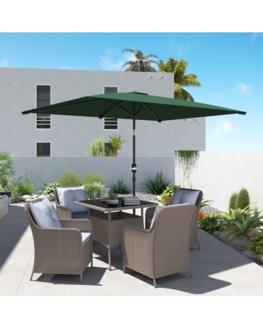 Parasol inclinable rectangulaire dim. 2,94l x 1,98l x 2,55h m vert