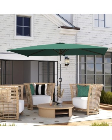Parasol inclinable rectangulaire dim. 2,94l x 1,98l x 2,55h m vert