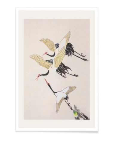 Affiche blanc ivoire & gris 40x60