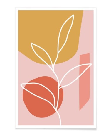 Affiche jaune & rose 20x30
