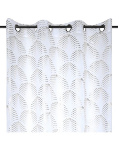 Voilage tamisant à illets imprimé maldives polyester argent 260 x 140