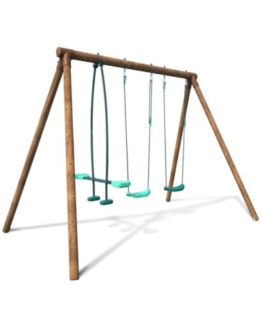 Balançoire en bois traité 3 agrès