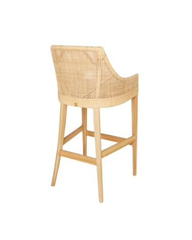 Tabouret de bar en cannage marron