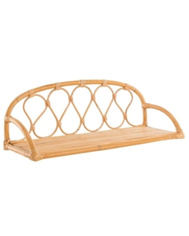 Etagère murale en rotin vintage beige