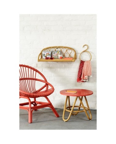 Etagère murale en rotin vintage beige