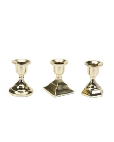 Set de 3 chandeliers de table en métal doré