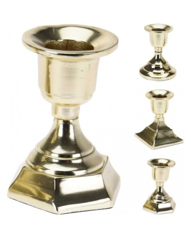 Set de 3 chandeliers de table en métal doré