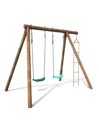 Balançoire en bois traité 3 agrès