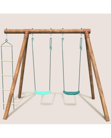 Balançoire en bois traité 3 agrès