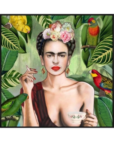 Affiche dans cadre standard (noir) rouge & vert 20x20