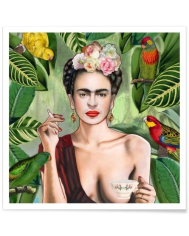 Affiche rouge & vert 20x20