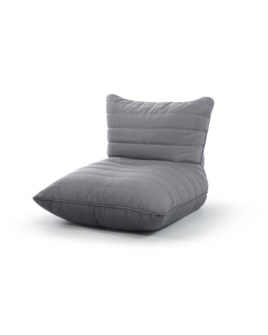 Pouf confort rembourré aspect matelassé gris souris 90x80x75