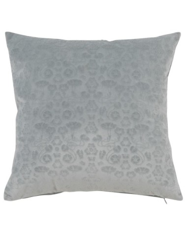 Housse de coussin imprimé floral bleu gris, 40x40