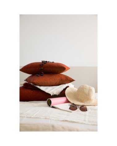 Coussin uni  en lin rooibos 40 x 65