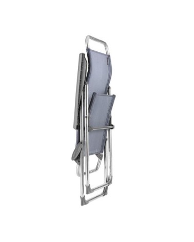 Fauteuil pliant multi-positions en aluminium bleu l67xl63xh111