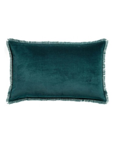Coussin uni  en coton paon 40 x 65