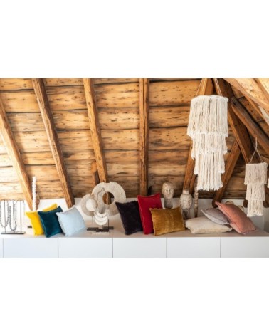 Coussin uni  en coton paon 40 x 65