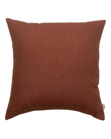 Coussin uni  en lin caramel 45 x 45