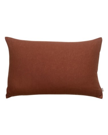 Coussin uni  en lin caramel 40 x 65