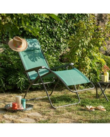 Fauteuil relax zéro gravité en acier vert l88xl67xh114