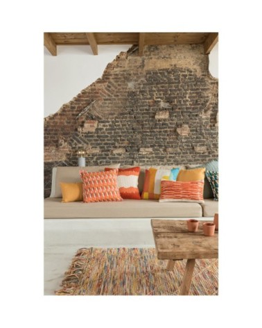 Coussin uni  en lin ocre 45 x 45