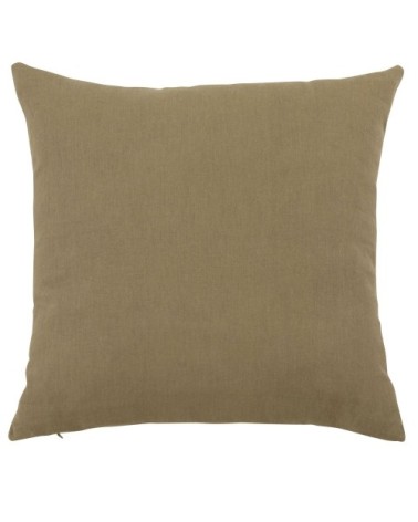 Housse de coussin en lin et en coton écrue et vert kaki, 40x40