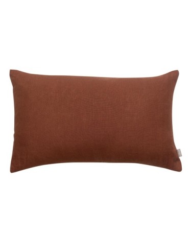Coussin uni  en lin caramel 30 x 50