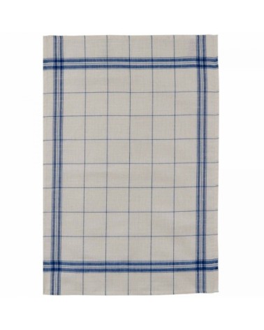 Torchon en lin bleu 50x75