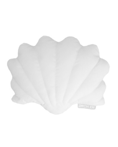 Coussin extérieur coquillage blanc