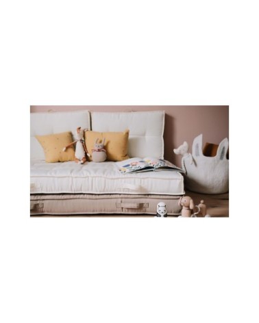 Coussin de sol matelassé en polyester écru 120x80