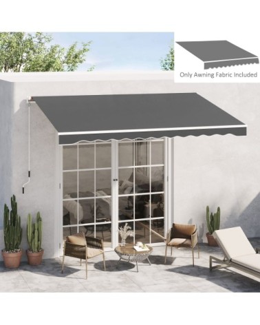 Store banne lambrequin vagues douces polyester anti-uv gris