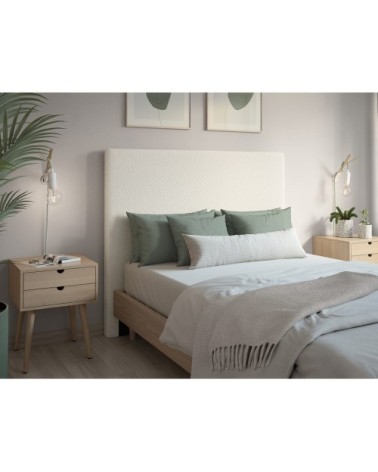 Tête de lit en tissu bouclette - 160cm - blanc