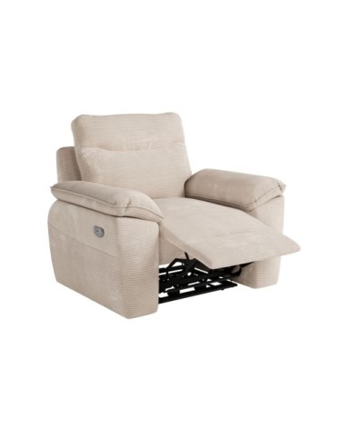 Fauteuil de relaxation électrique en velours côtelé beige