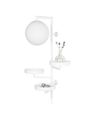 Applique murale blanche avec tablettes H62cm