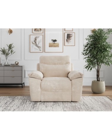 Fauteuil de relaxation électrique en velours côtelé beige