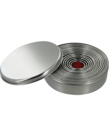 Boite de 11 emporte-pièces ronds en inox