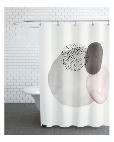 Rideau de douche en polyester en blanc & blanc ivoire 150x200