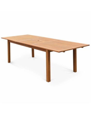 Table de jardin extensible en bois eucalyptus 8 à 10 places naturel