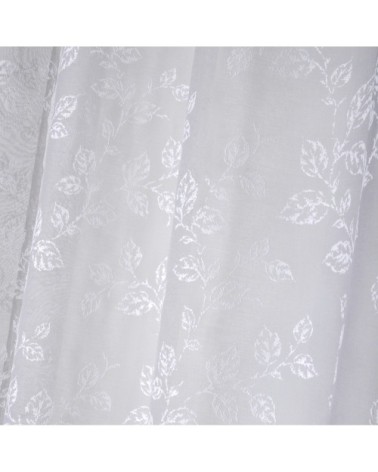 Voilage tamisant imprimé brome polyester perle 260 x 140