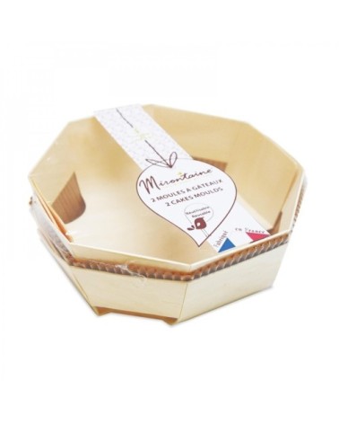 Moule à gâteau réutilisables en bois D18cm - Lot de 2